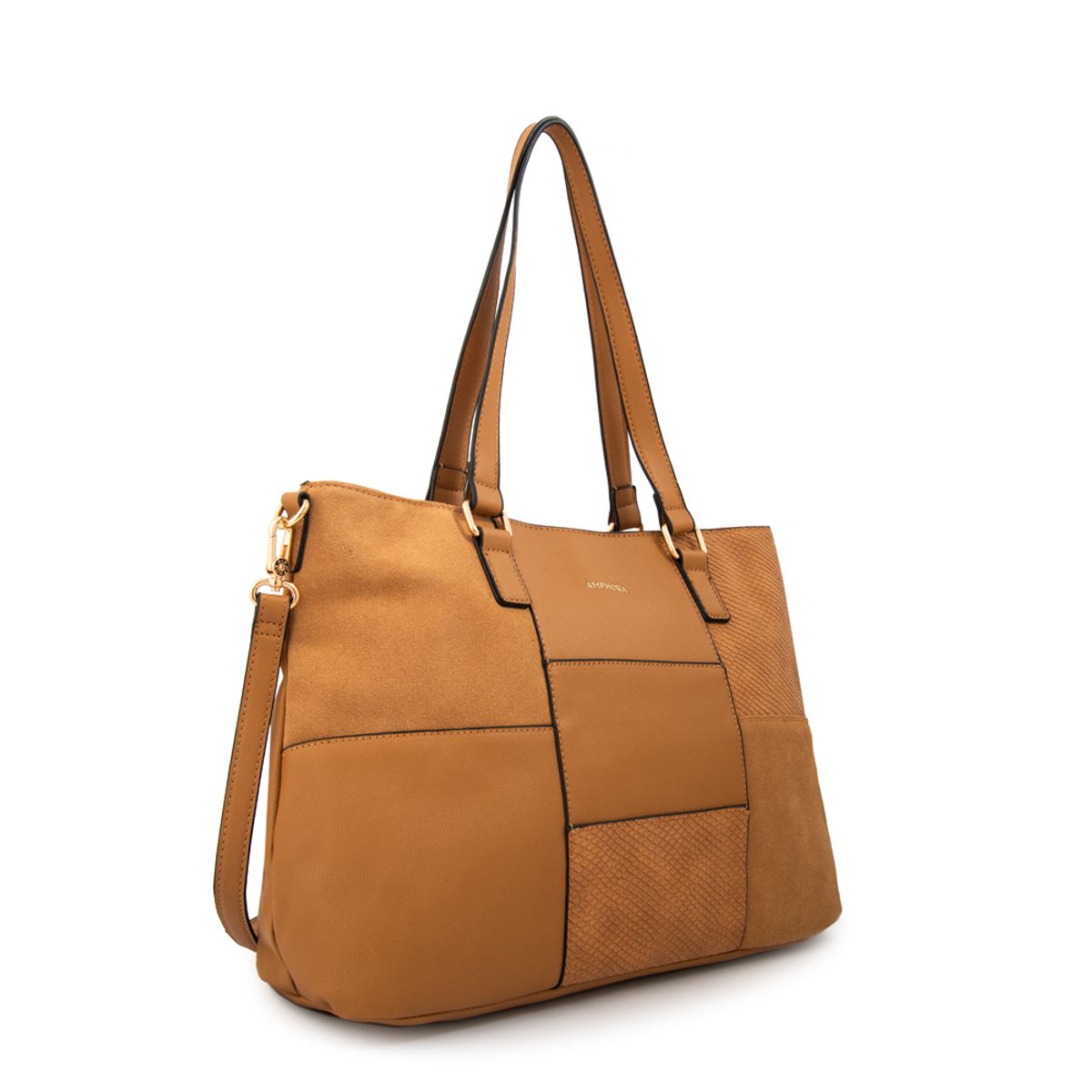AMPHORA - Cartera tote tres divisiones daranita mediana camel