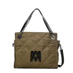 AMPHORA - Cartera tote lexi grande verde oliva