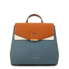 AMPHORA - Mochila con tapa melissa mediana denim