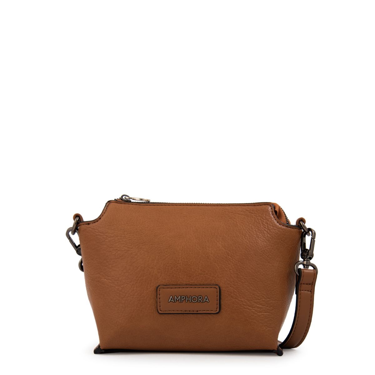 AMPHORA - Cartera bandolera sabrina mediana café