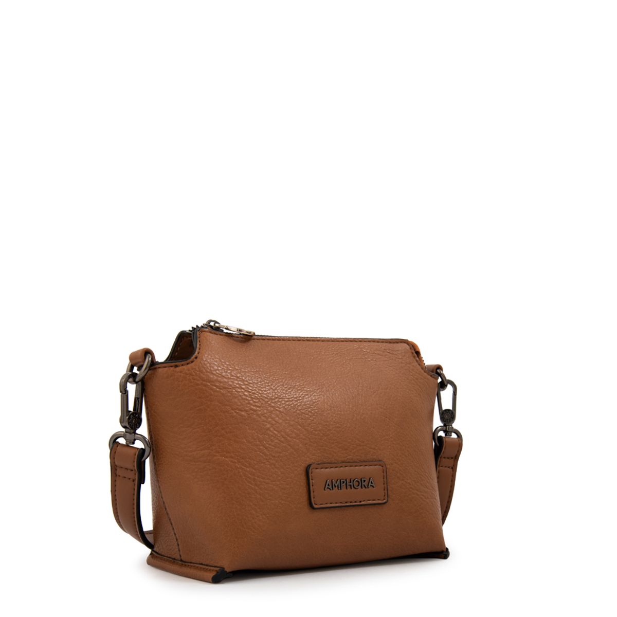 AMPHORA - Cartera bandolera sabrina mediana café