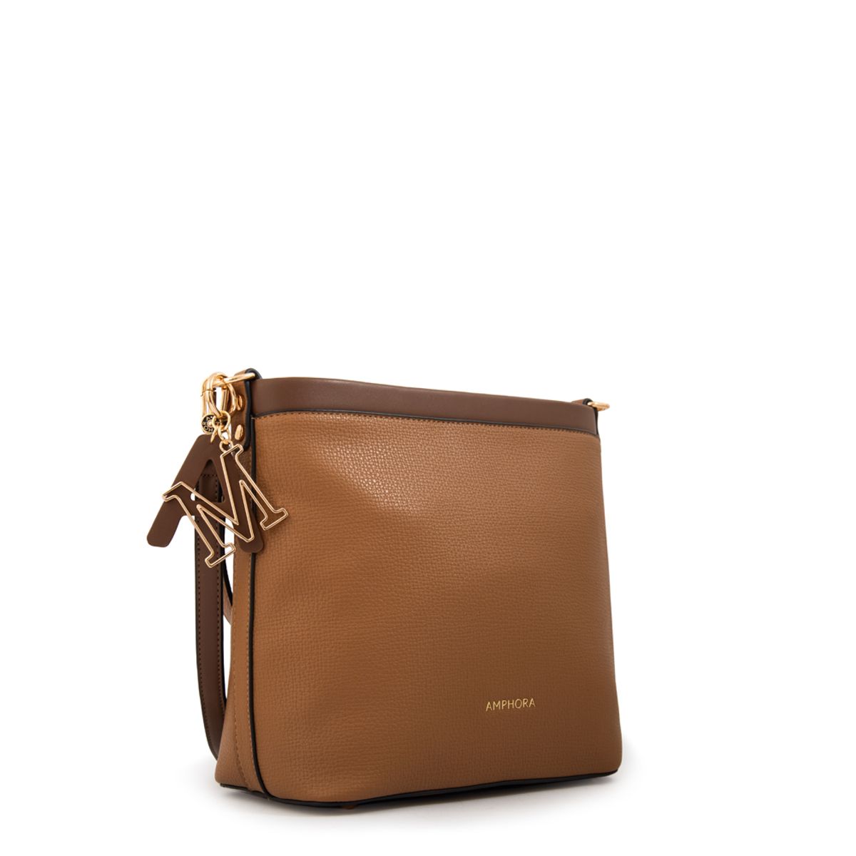 AMPHORA - Cartera bandolera alegra grande camel