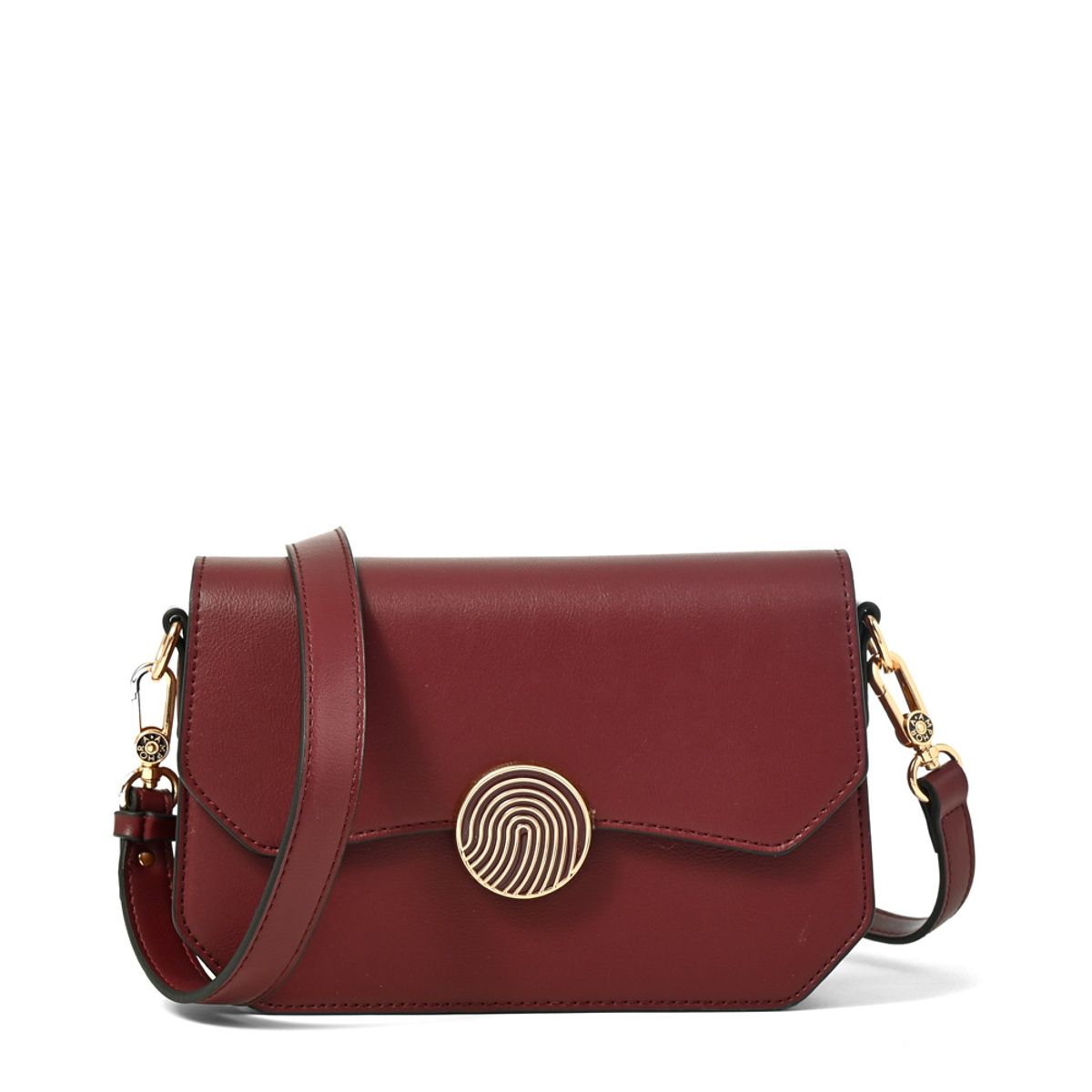 AMPHORA - Cartera bandolera con tapa vania mediana burdeo