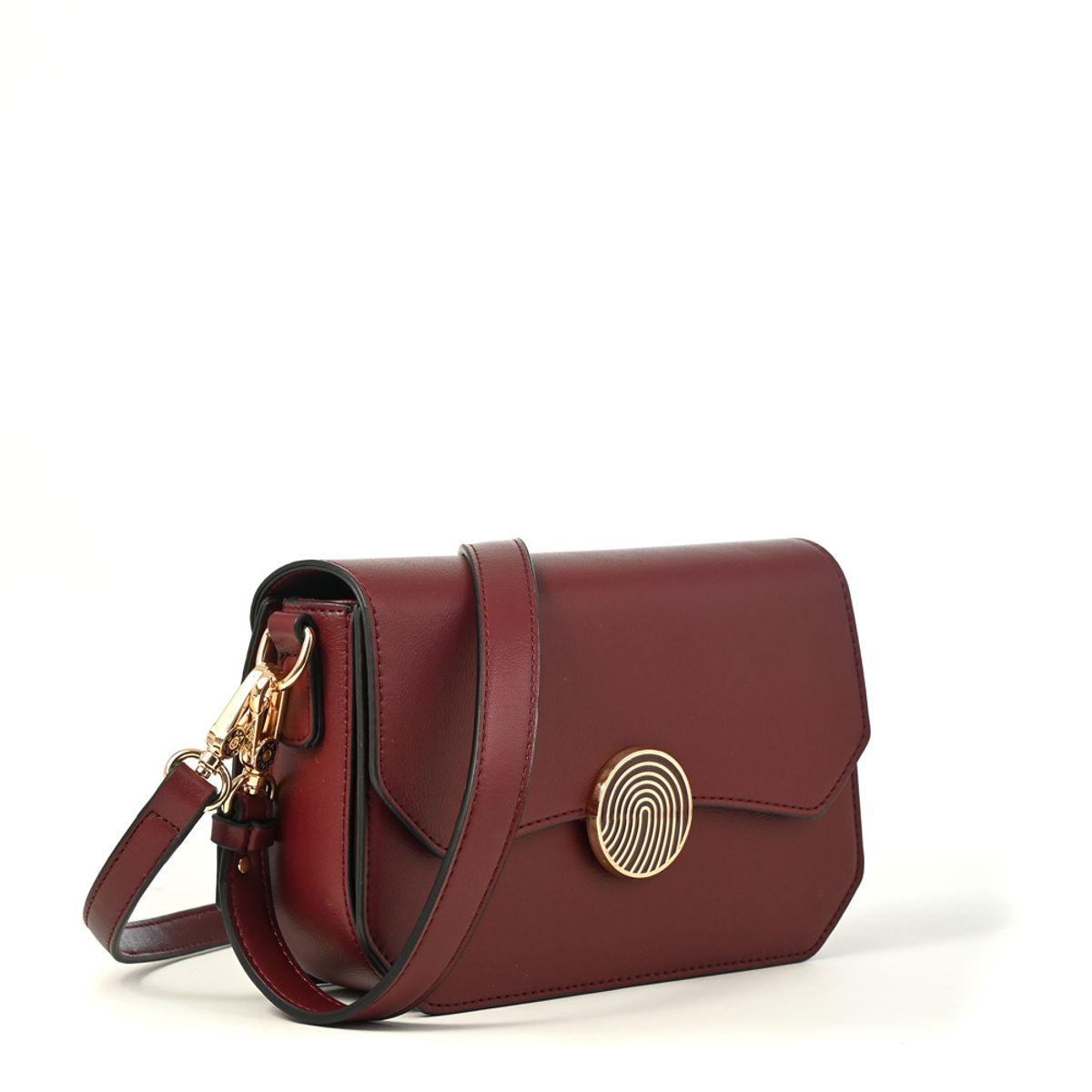 AMPHORA - Cartera bandolera con tapa vania mediana burdeo