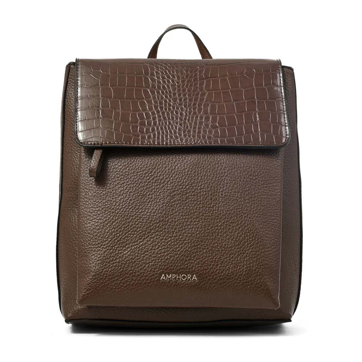 AMPHORA - Mochila charlote mediana café oscuro