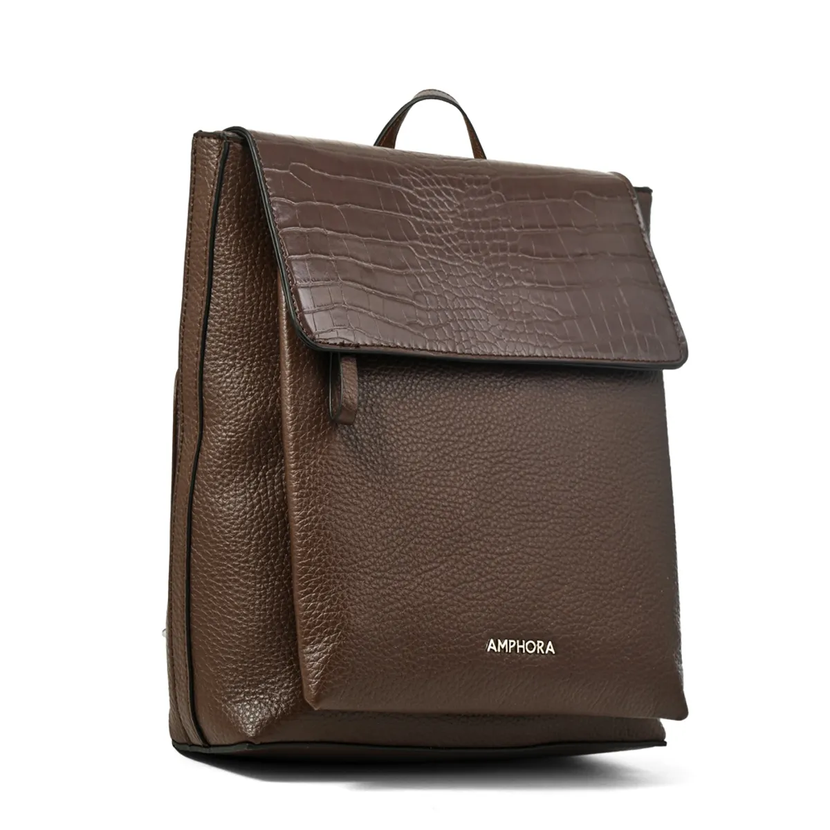 AMPHORA - Mochila charlote mediana café oscuro