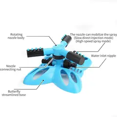 MOVI - Aspersor Giratorio 360° para Jardín – Regador Automático de 3 Brazos con Base