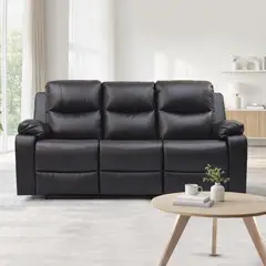 WDS HOME - Reclinable 3 cuerpos Tabuk PU Café con Posavasos