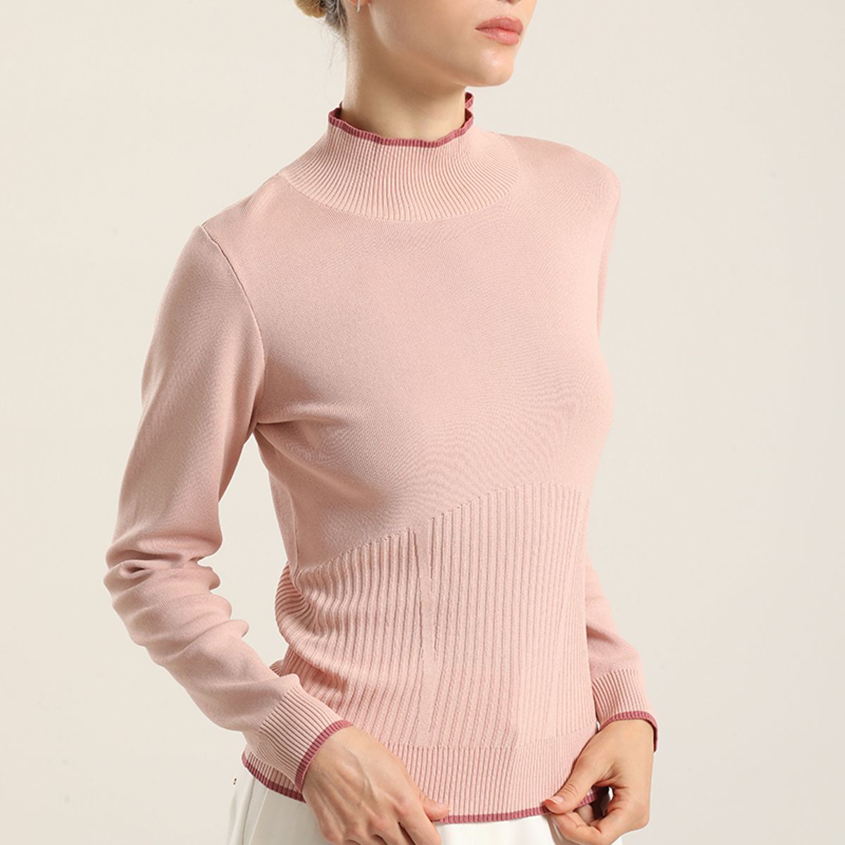 LIOLA - Jersey Punto Basico, Contratono, Rosa Liola