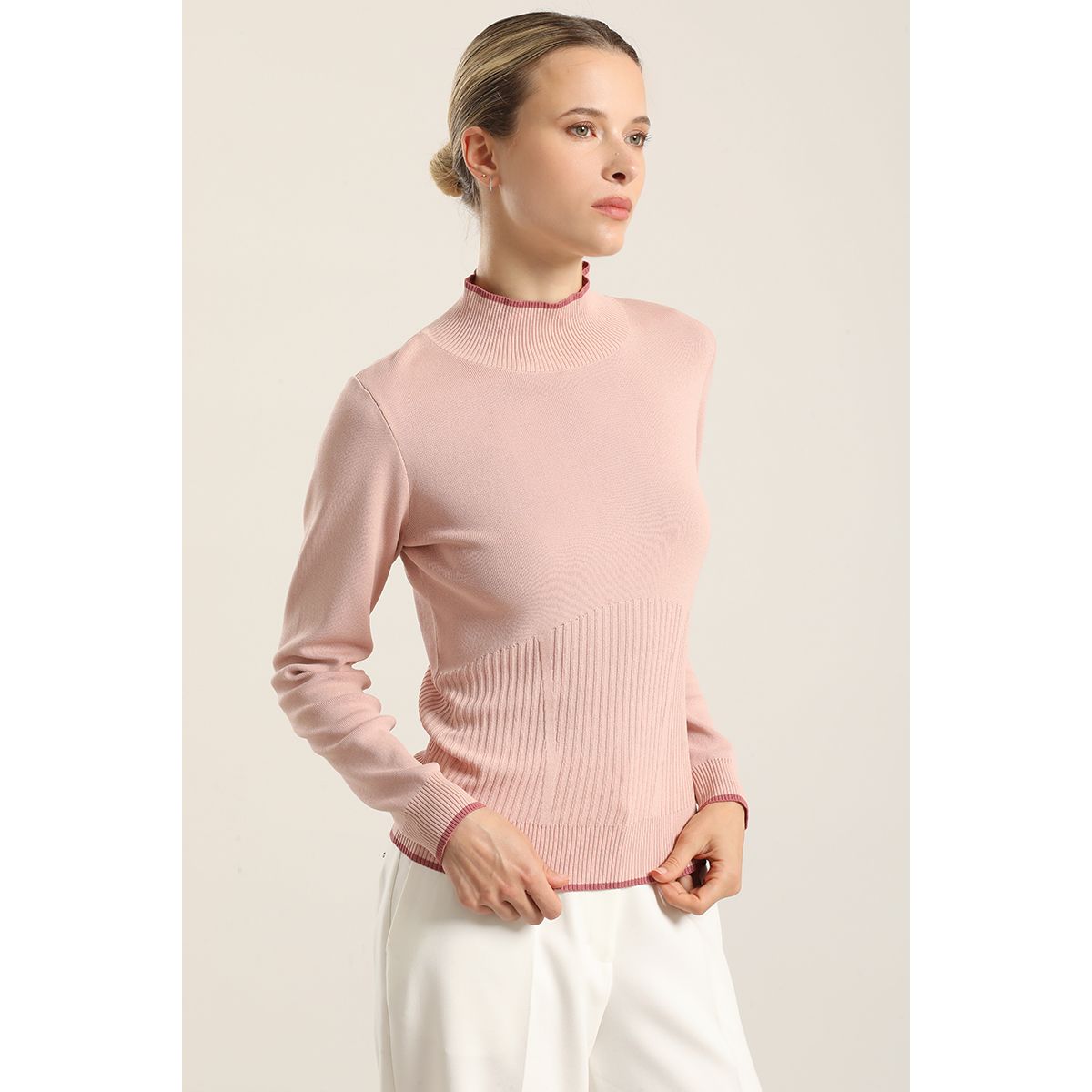 LIOLA - Jersey Punto Basico, Contratono, Rosa Liola