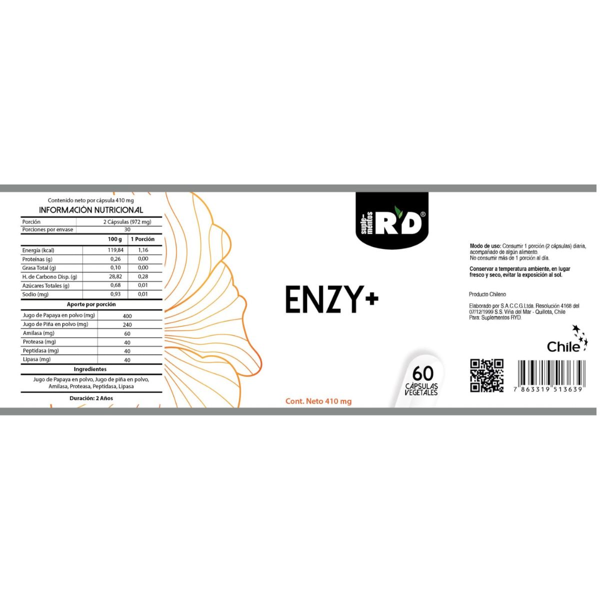 GENERICO - Enzimas Digestivas Enzy+ 60 capsulas RYD