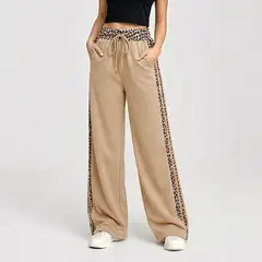 AGW - Pantalón Palazzo Buzo Algodón Animal Print Oversize Elasticados Wide Leg