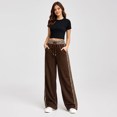 Imagen 2 del producto Pantalón Palazzo Buzo Algodón Animal Print Oversize Elasticados Wide Leg