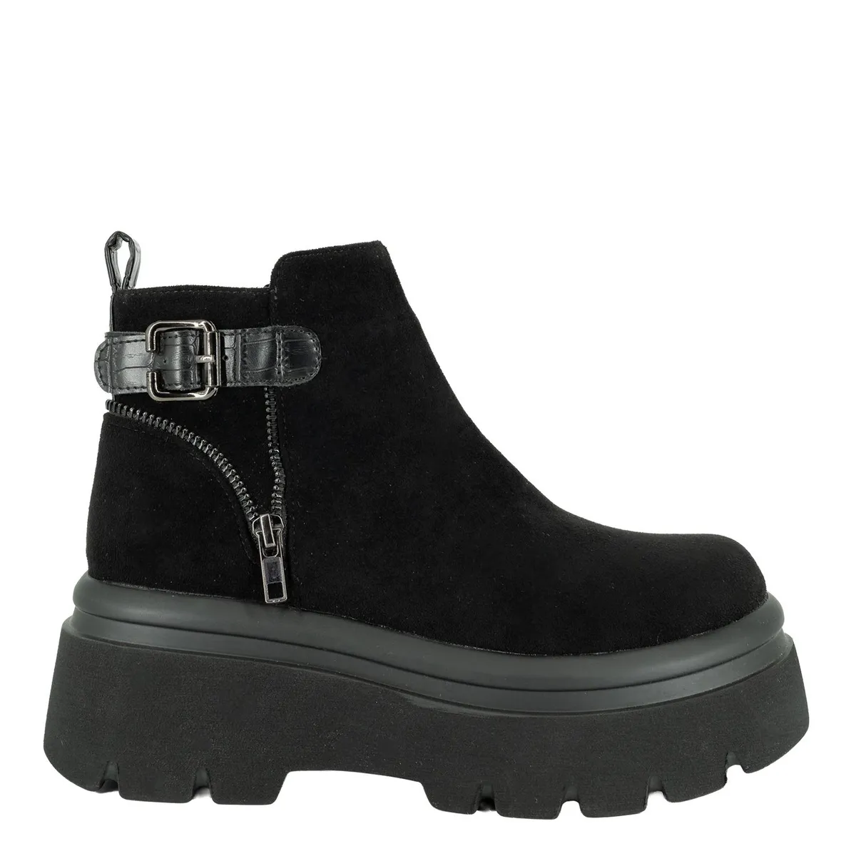 ALQUIMIA - Botin Plataforma Mujer Full Negro Tols Alquimia
