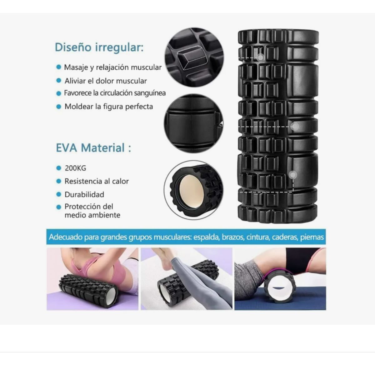 GENERICO - 6pcs Rodillo Masaje Muscular Foam Roller