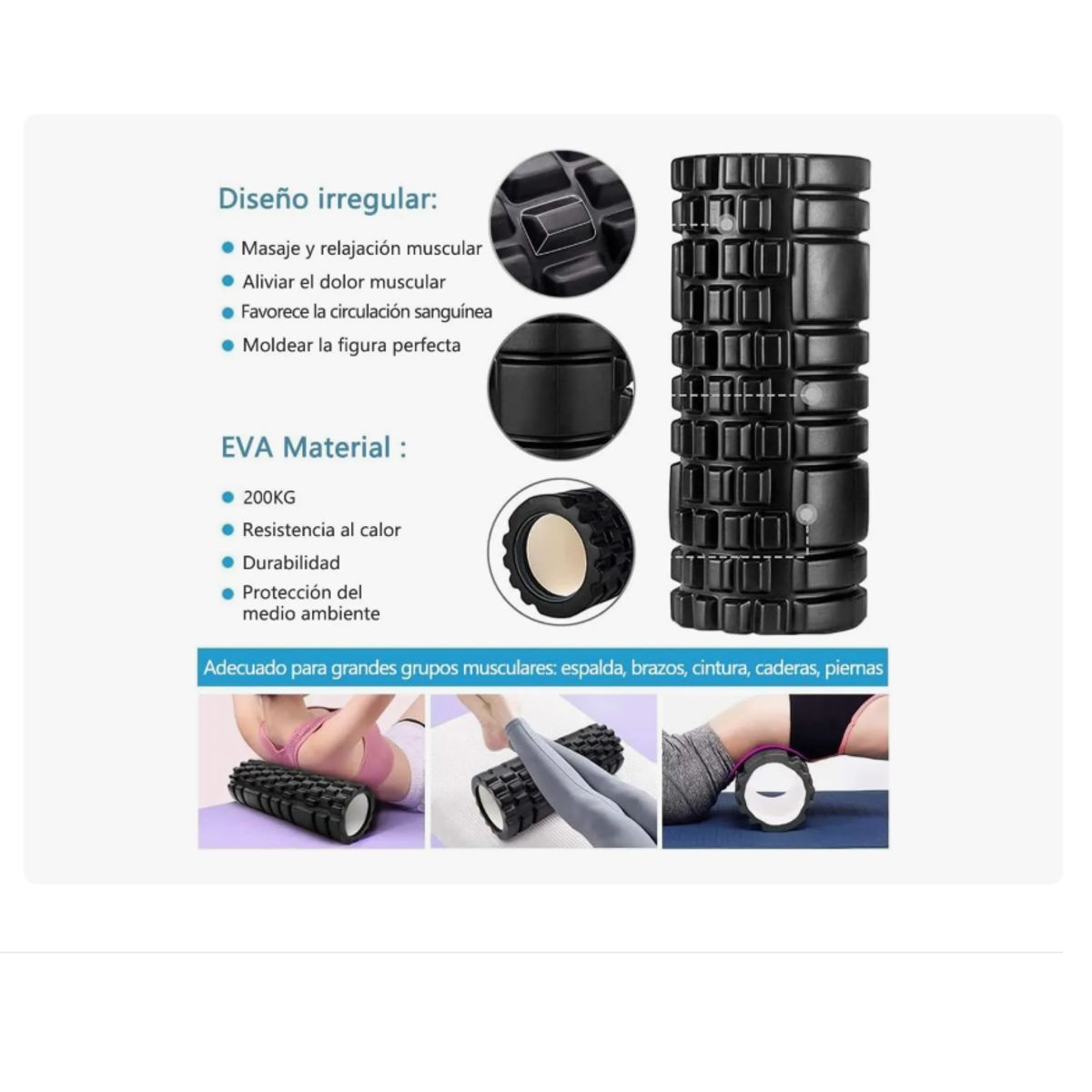 GENERICO - 6pcs Rodillo Masaje Muscular Foam Roller