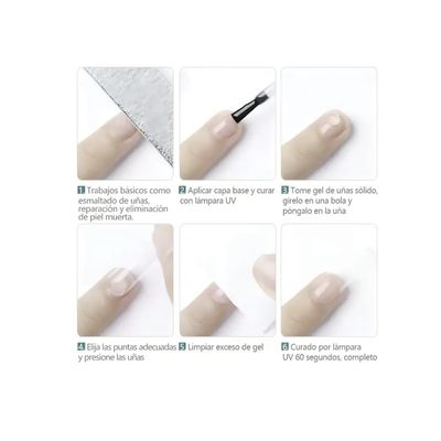 Imagen 2 del producto Kit Soft Gel Liquido + Tips Soft Gel Cherimoya Kit coffin larga