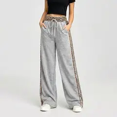 AGW - Pantalón Palazzo Buzo Algodón Animal Print Oversize Elasticados Wide Leg