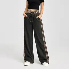 AGW - Pantalón Palazzo Buzo Algodón Animal Print Oversize Elasticados Wide Leg