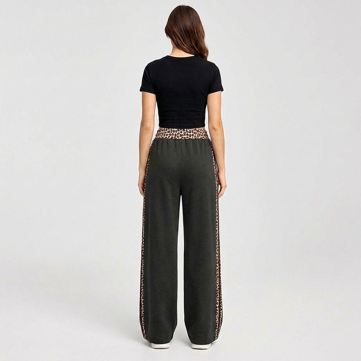 AGW - Pantalón Palazzo Buzo Algodón Animal Print Oversize Elasticados Wide Leg