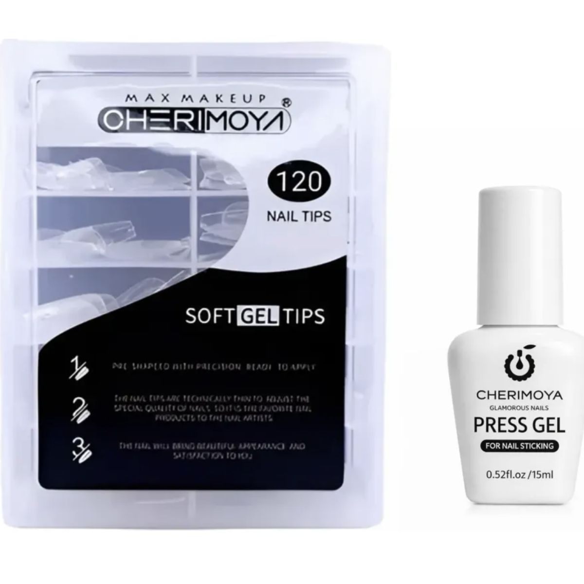 GENERICO - Kit Soft Gel Liquido + Tips Soft Gel Cherimoya Kit coffin corto