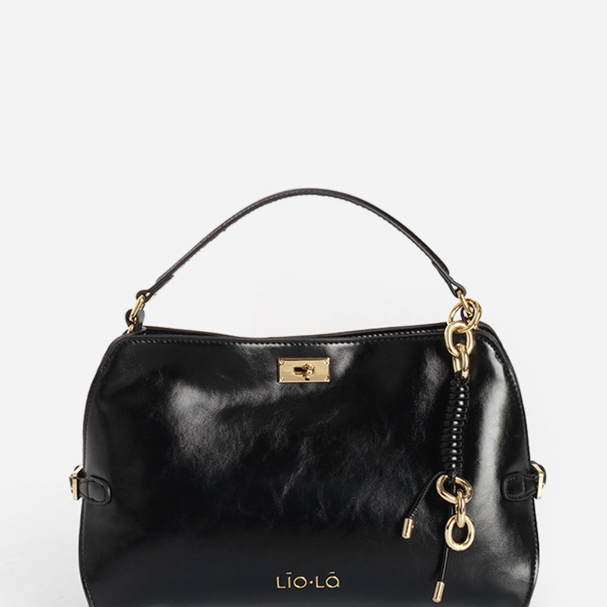 LIOLA - Cartera Charm, Simil Cuero, Negro Liola