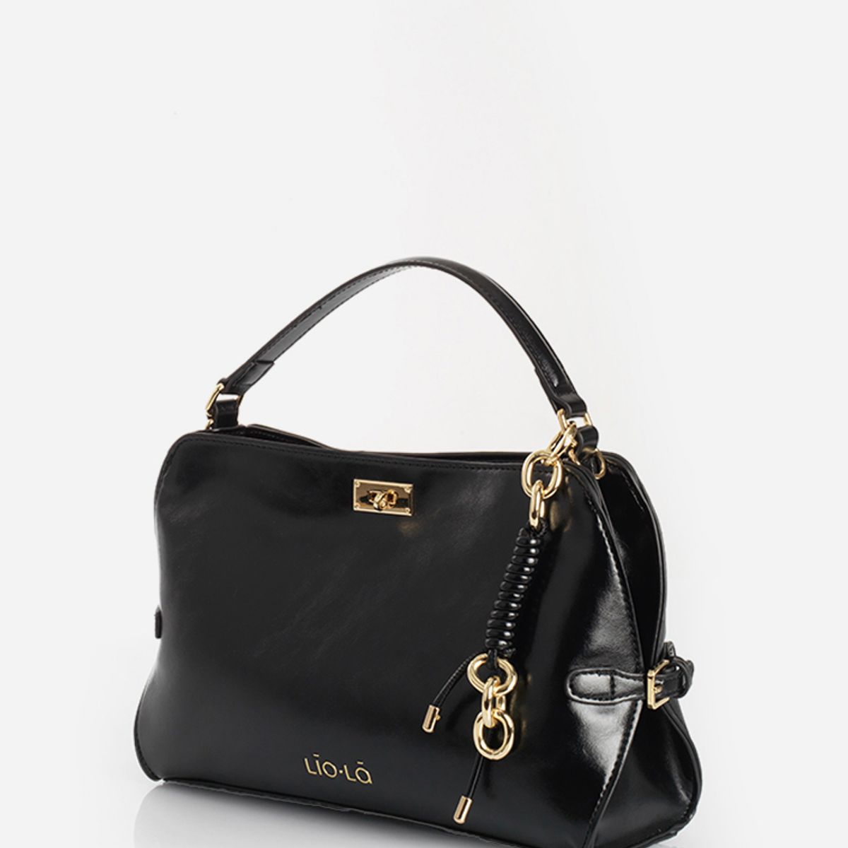 LIOLA - Cartera Charm, Simil Cuero, Negro Liola