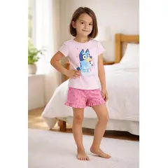 BLUEY - Pijama Corto Niña Rosa