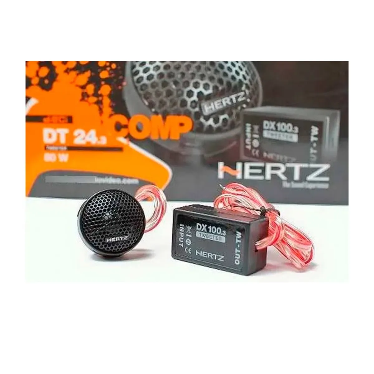 HERTZ - Parlantes Tweeters Hertz Dt24.3 Con Crossover 80w Negro