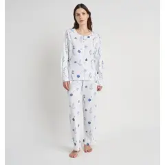 BARBIZON - PIJAMA MUJER NEW CUORE BLANCO ESTAMPADO