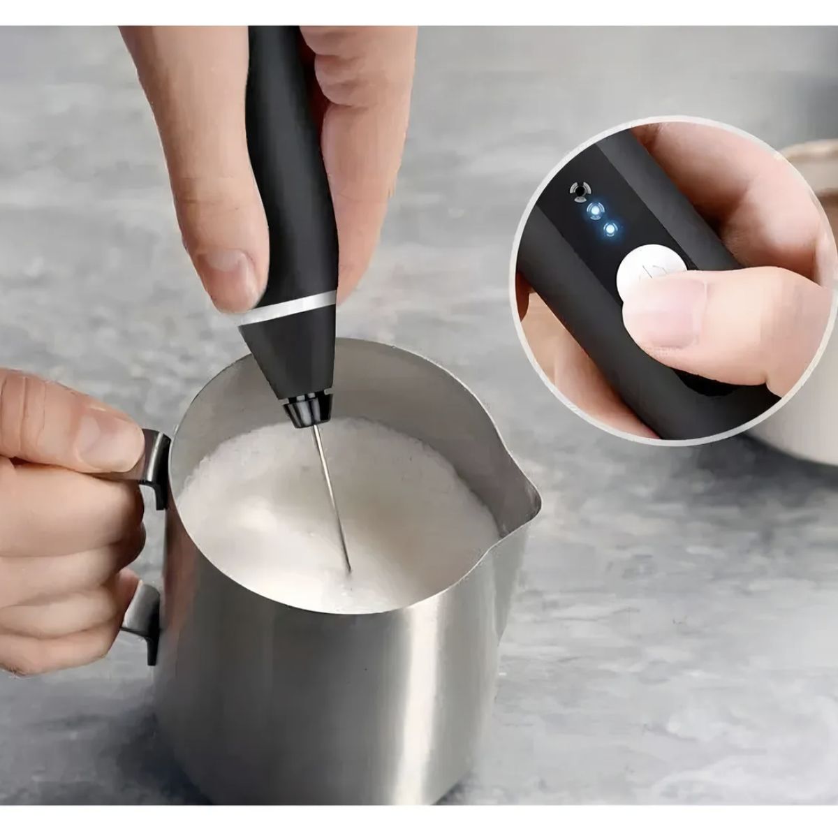 GENERICO - Mini Batidor Eléctrico De Café Y Espuma Leche Recargable Negro