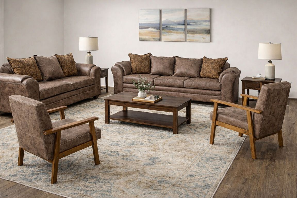 Juego de Living 3 2 1 1 Sitial Aconcagua Terracota