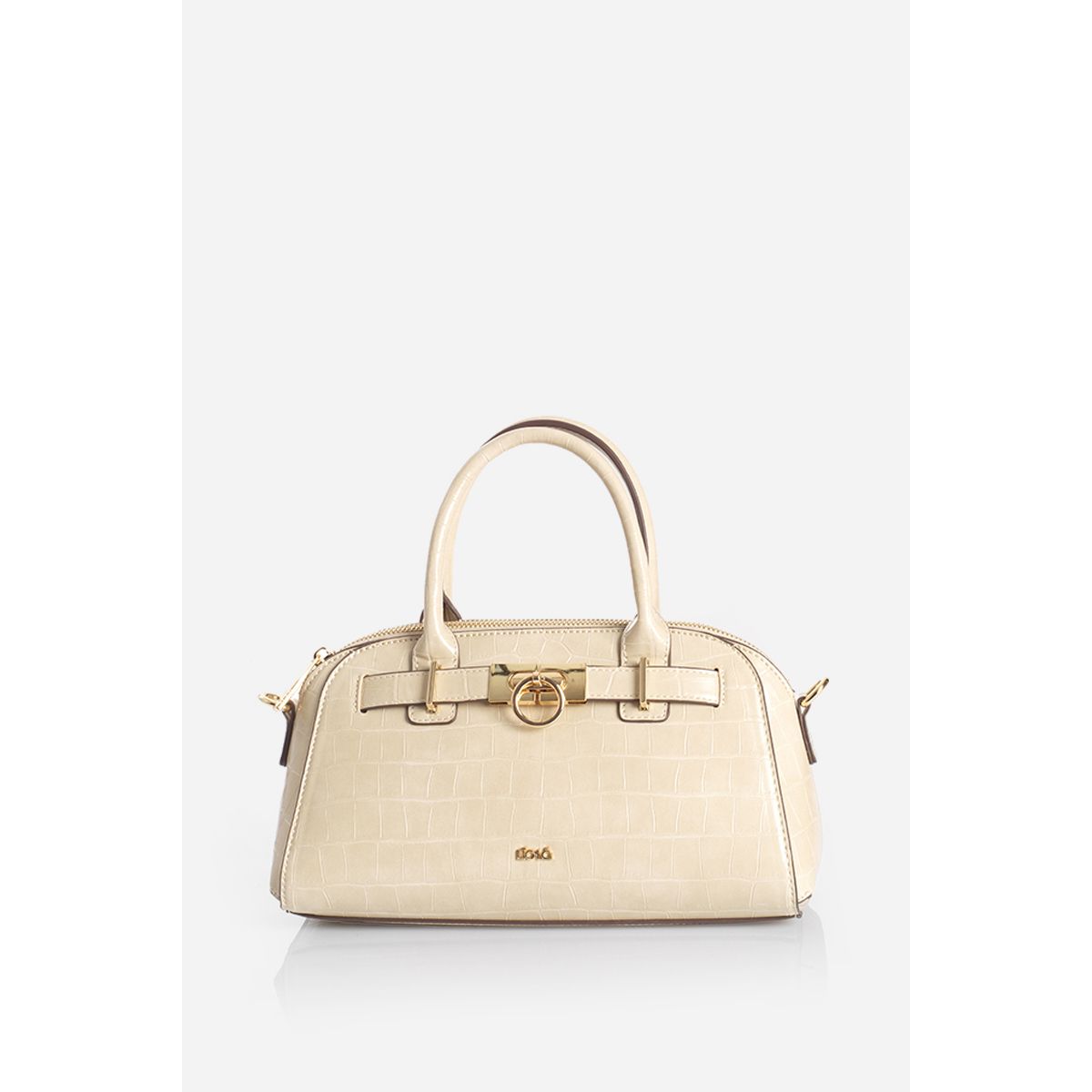 LIOLA - Cartera Mediana, Simil Crocco, Beige Liola