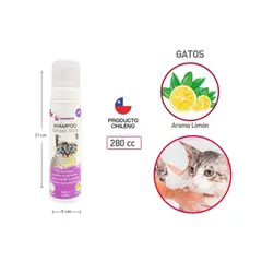 GENERICO - Shampoo Espuma Seca Para Gatos 280cc Happypets Fragancia Limón