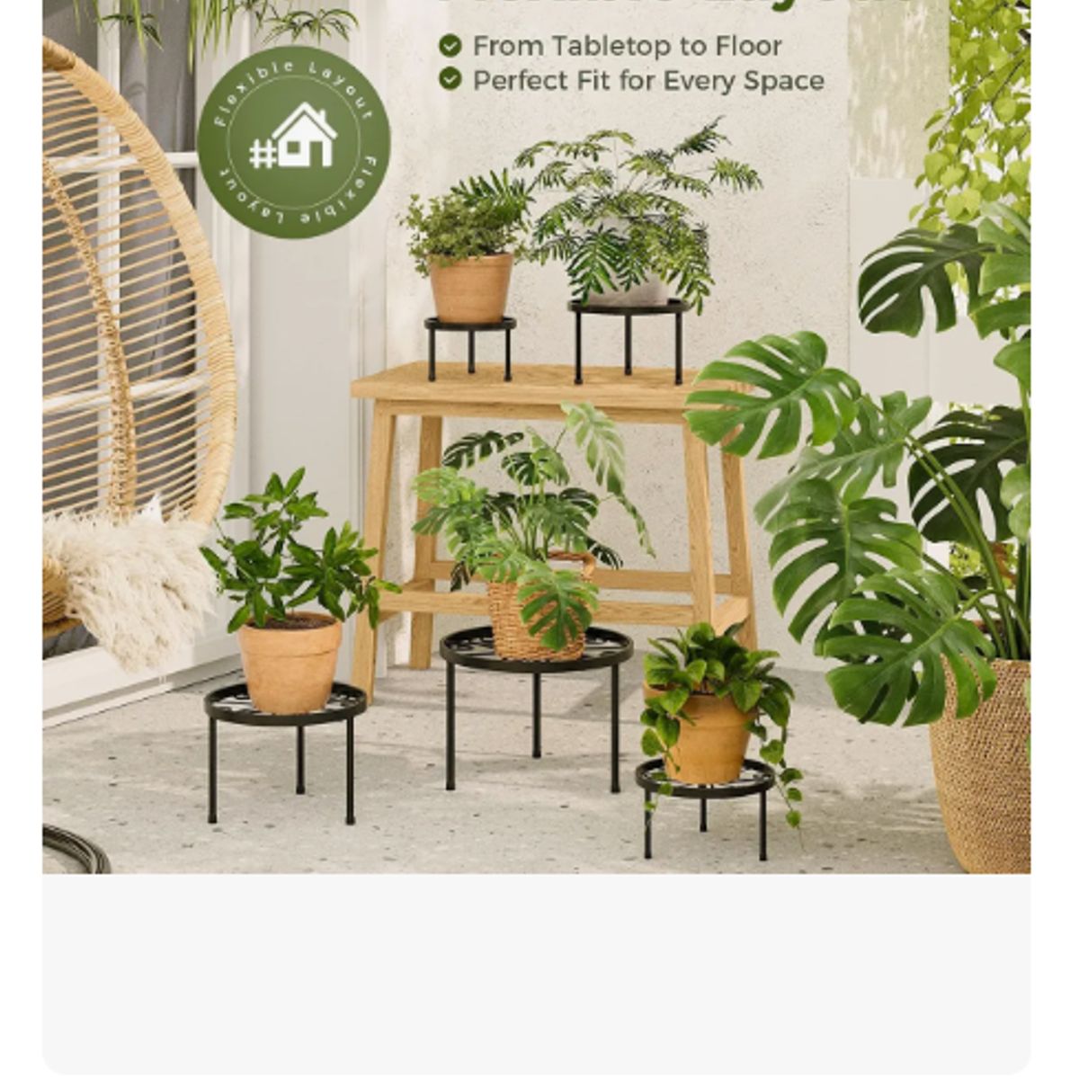 GENERICO - 5pz Bases Para Maceteros De Herrería Plantas Porta Macetas