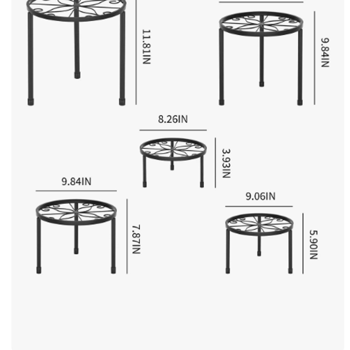 GENERICO - 5pz Bases Para Maceteros De Herrería Plantas Porta Macetas