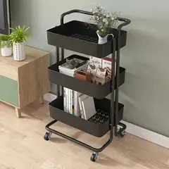 GENERICO - Carrito Organizador 3 Niveles De Plastico Y Estructura Metal