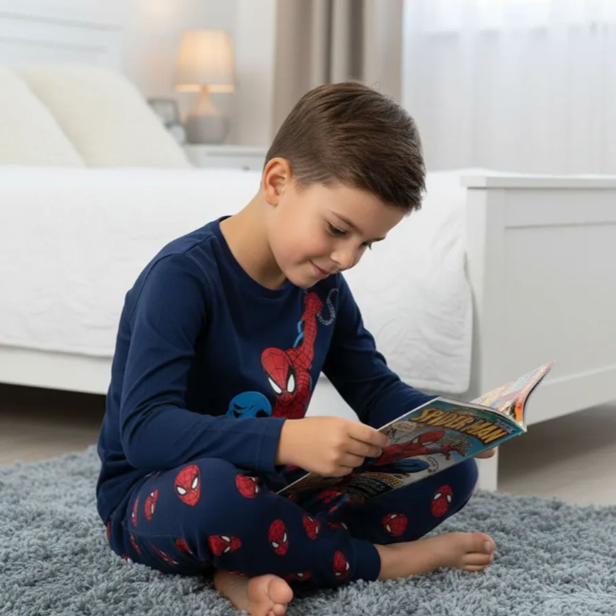 MARVEL - Pijama Largo Niño Azul Marvel Spider Man