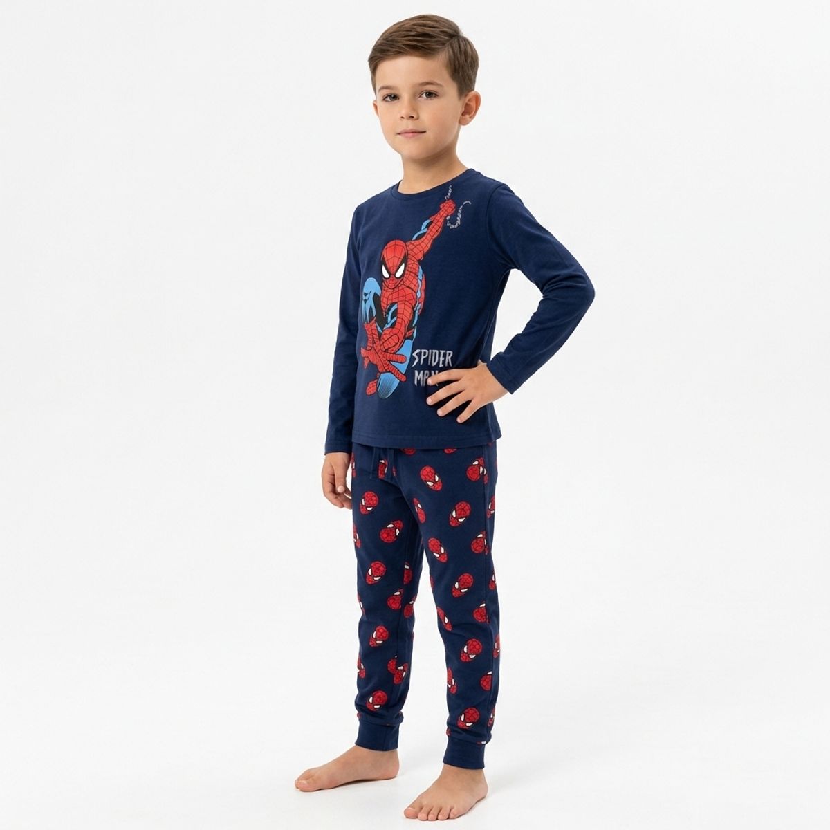 MARVEL - Pijama Largo Niño Azul Marvel Spider Man