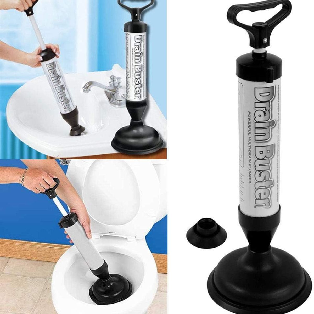MOVI - Sopapo Destapador de Cañerías para Baño con Sistema de Aire Comprimido