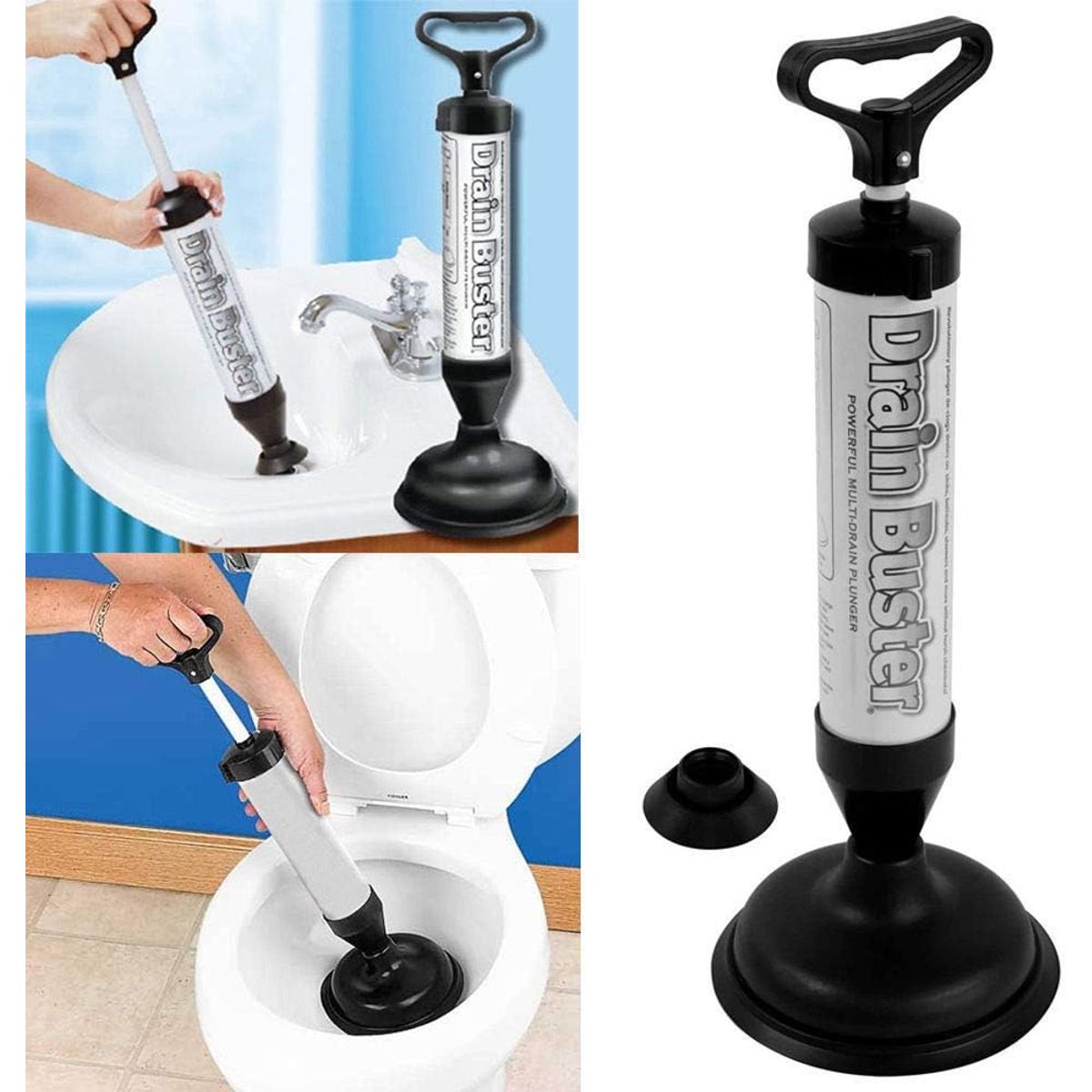 MOVI - Sopapo Destapador de Cañerías para Baño con Sistema de Aire Comprimido