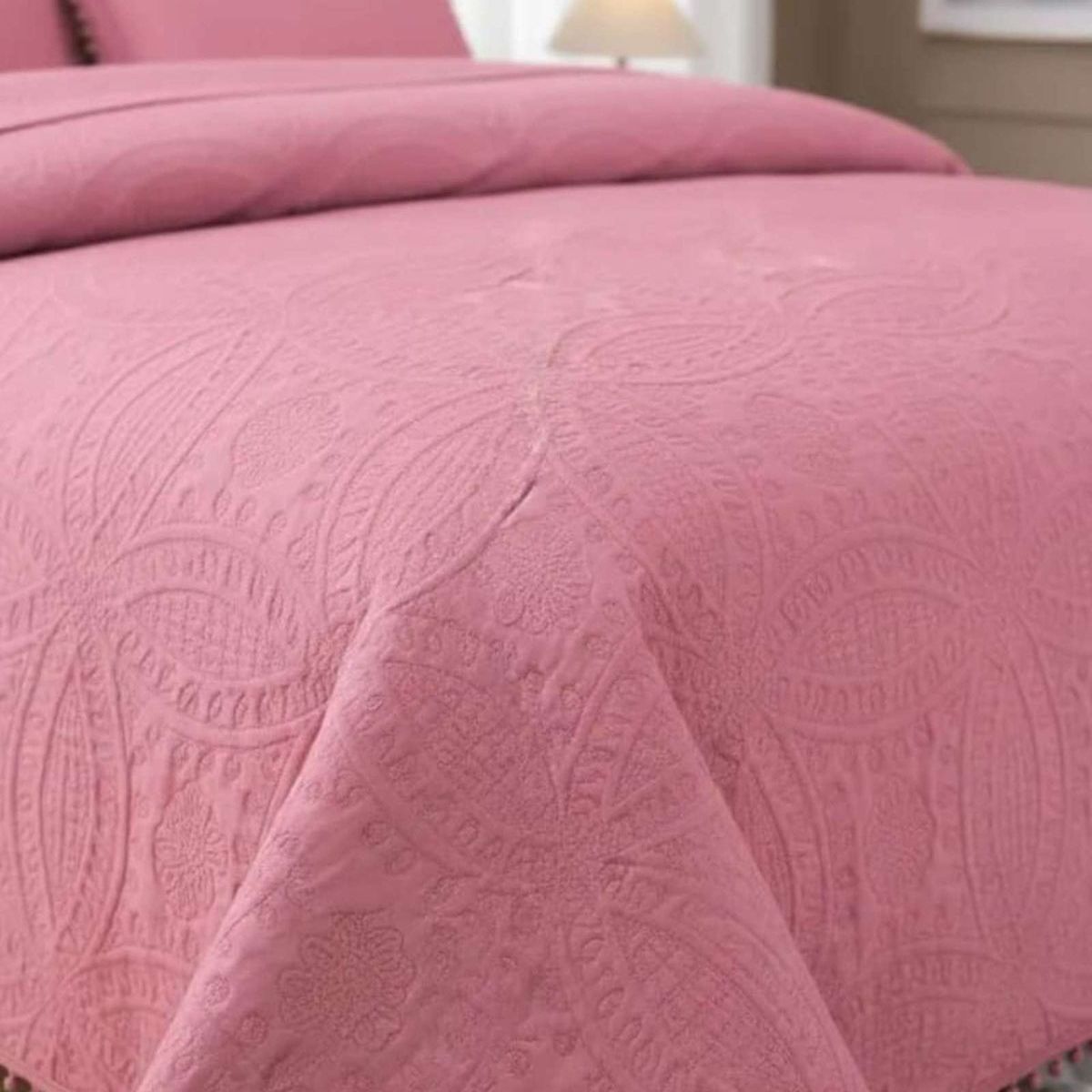 GENERICO - Cubrecama Quilt Primavera Verano con Pompones Plaza y media
