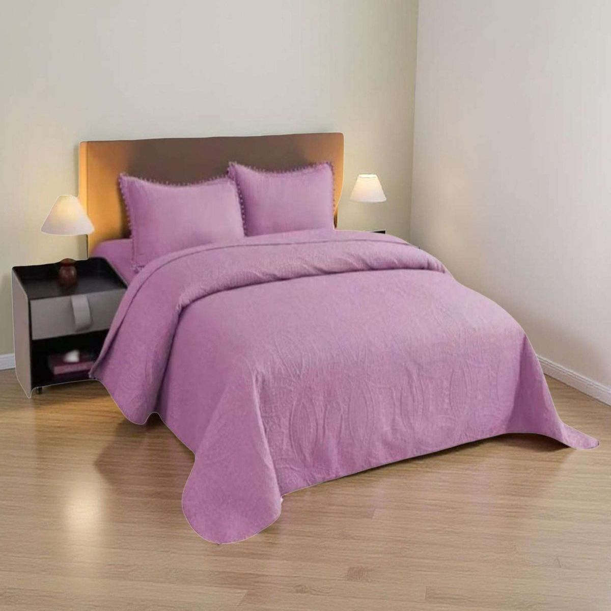 GENERICO - Cubrecama Quilt Primavera Verano con Pompones King-Superking