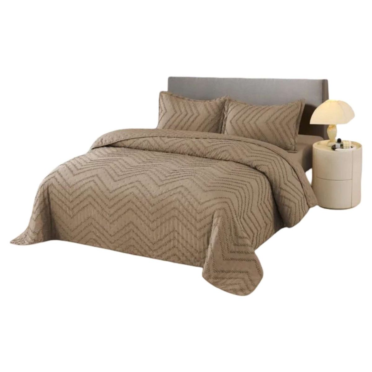 GENERICO - Cubrecama Quilt Moderno de verano Diseño Chevron plaza y media