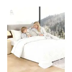 GENERICO - Cubrecama Quilt Moderno de verano Diseño Chevron plaza y media