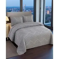 GENERICO - Cubrecama Quilt Moderno de verano Diseño Chevron 2 Plazas