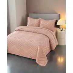 GENERICO - Cubrecama Quilt Moderno de verano Diseño Chevron 2 Plazas