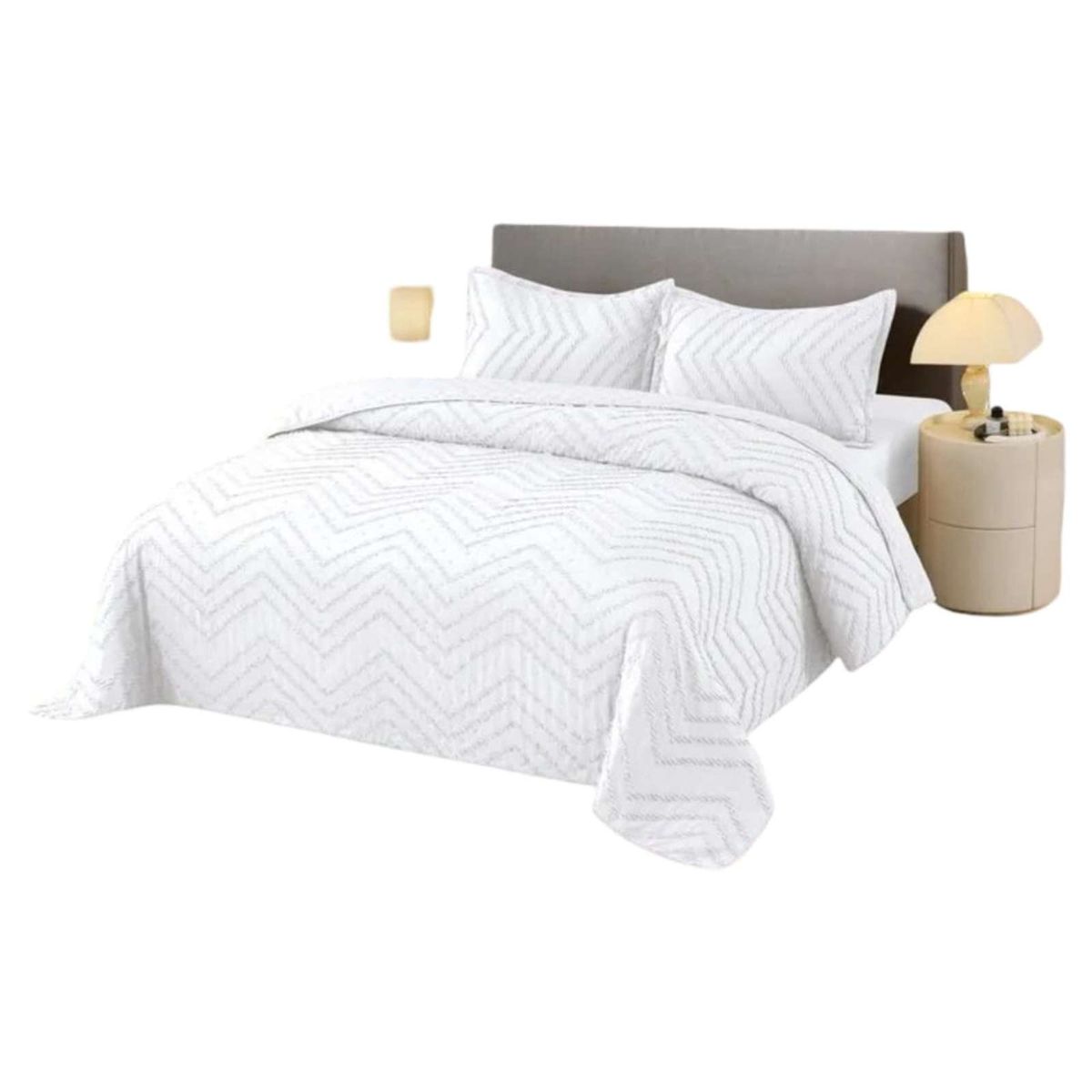 GENERICO - Cubrecama Quilt Moderno de verano Diseño Chevron 2 Plazas