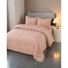 GENERICO - Cubrecama Quilt Moderno de verano Diseño Chevron king-super king