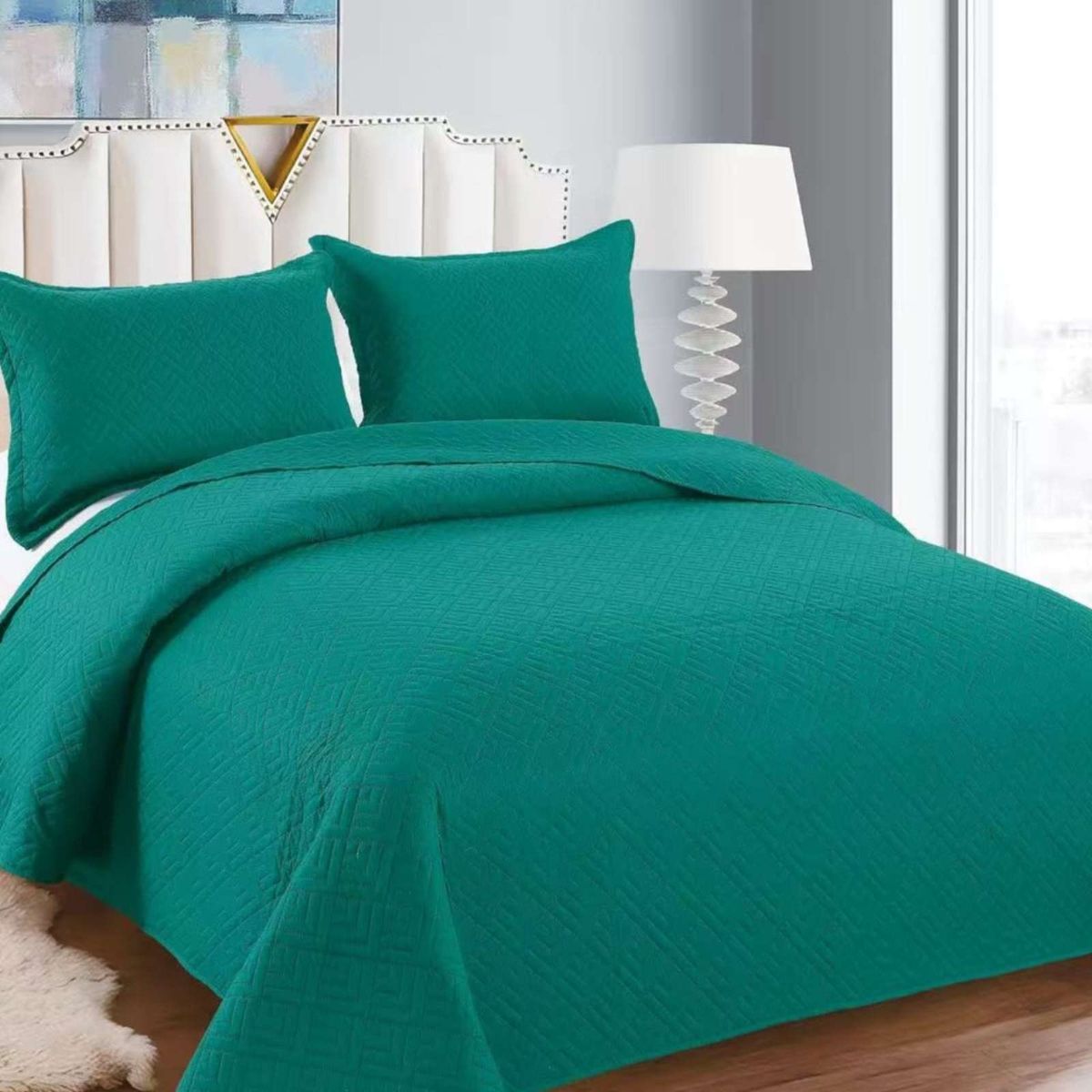 GENERICO - Cubrecama Quilt Texturizado Estilo Moderno y Confort 2 Plazas